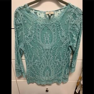 Stunning sheer embroidered top